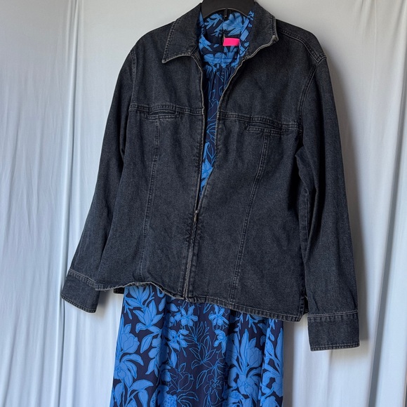 Lilly Pulitzer 12 Donita Floral Maxi Dress in Low Tide Navy Like New - Picture 3 of 11